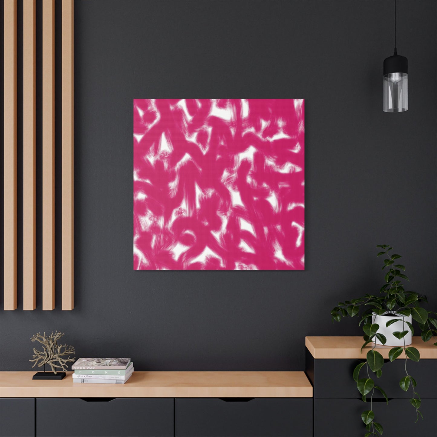 No. 3 Abstract Art - “Hot pink wigglies” - Home Decor Wall Art for Modern Living