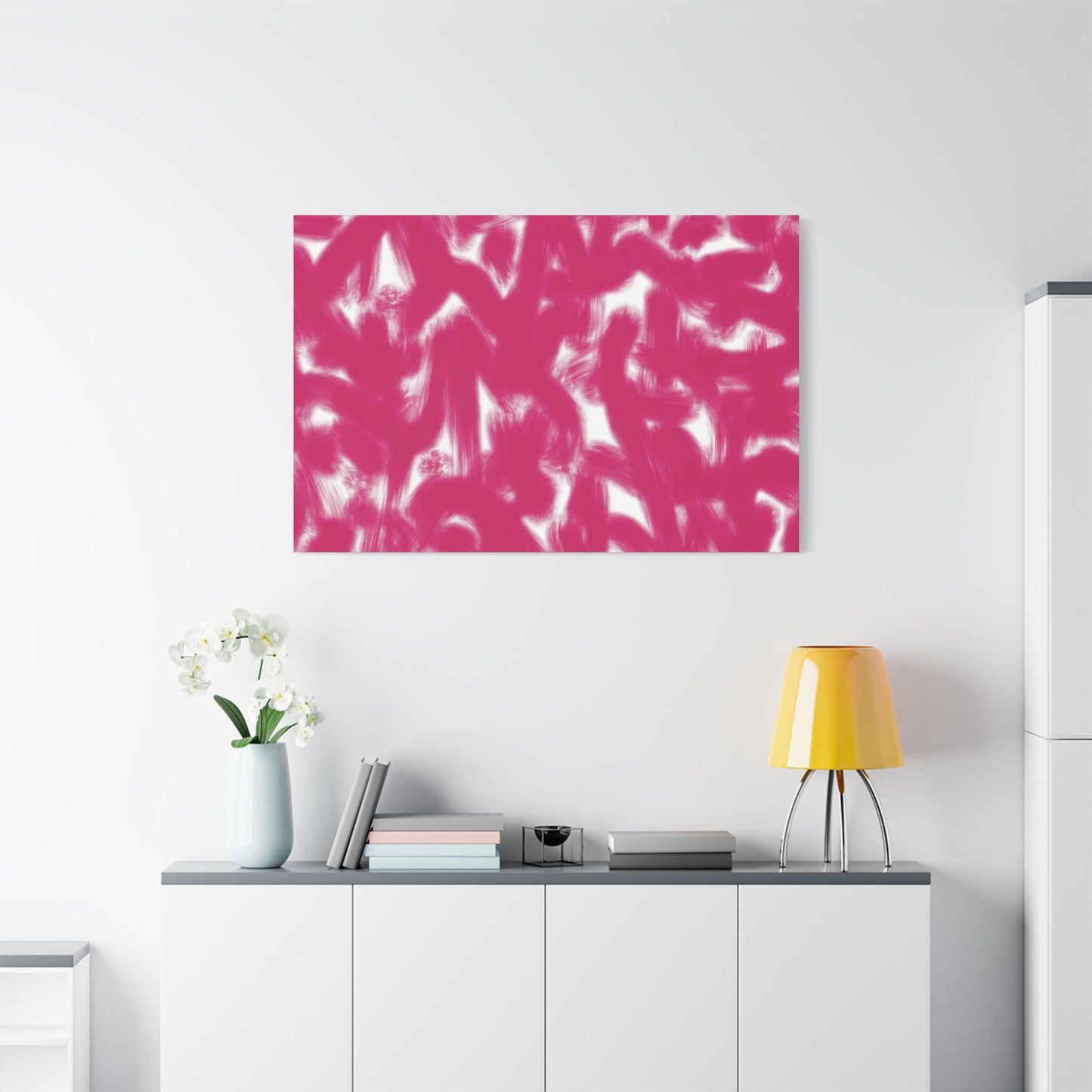 No. 3 Abstract Art - “Hot pink wigglies” - Home Decor Wall Art for Modern Living