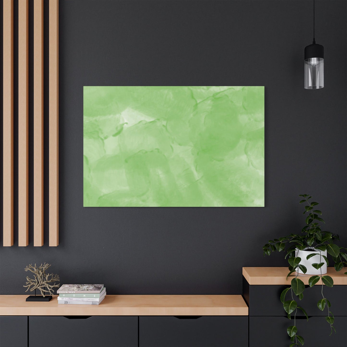 No. 57 Abstract Art "Big light green bubblies" - Home Decor Wall Art