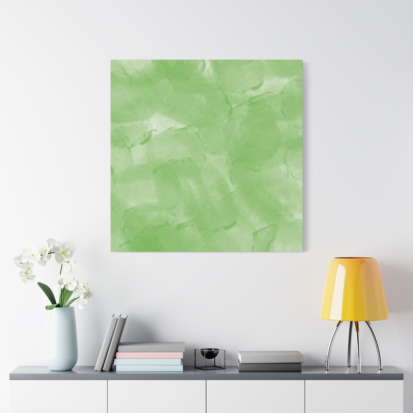 No. 57 Abstract Art "Big light green bubblies" - Home Decor Wall Art