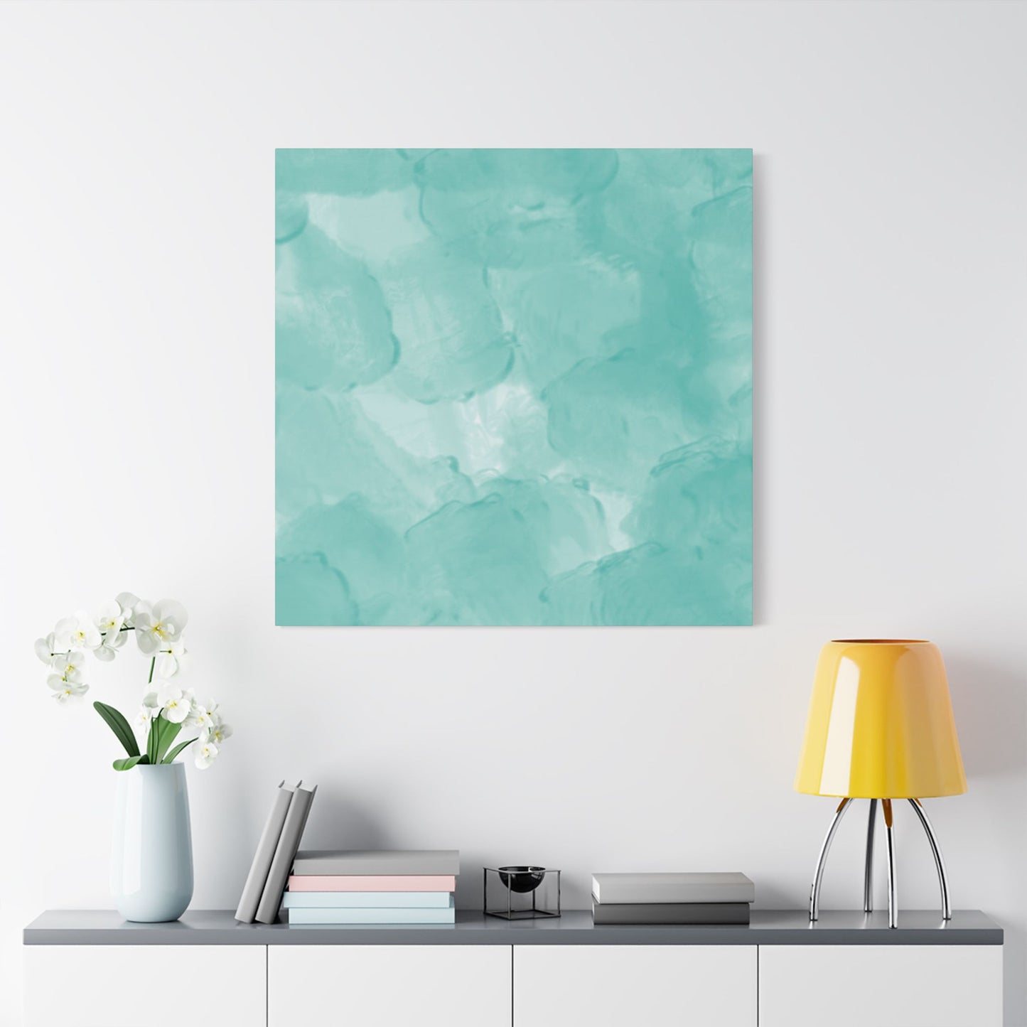 No. 49 Abstract Art "Light blue bubblies" - Home Decor Wall Art