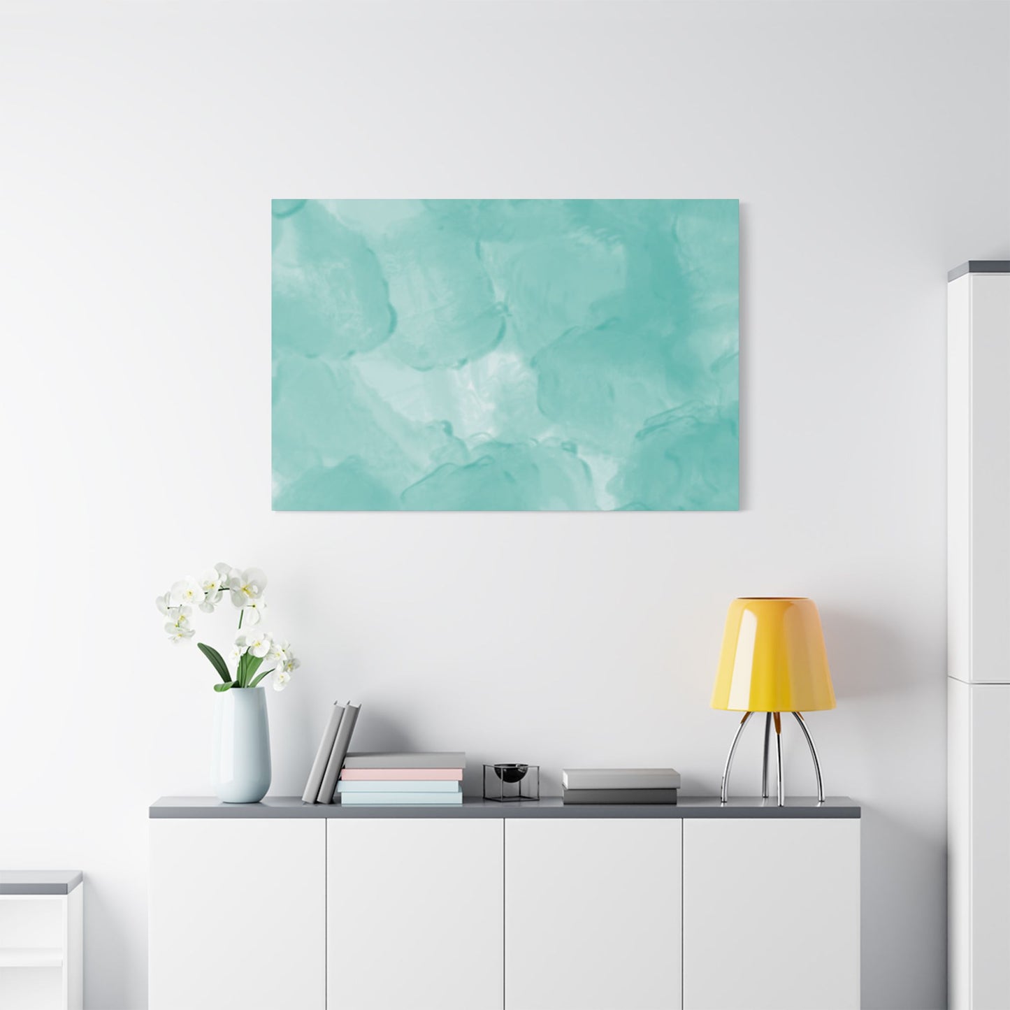 No. 49 Abstract Art "Light blue bubblies" - Home Decor Wall Art