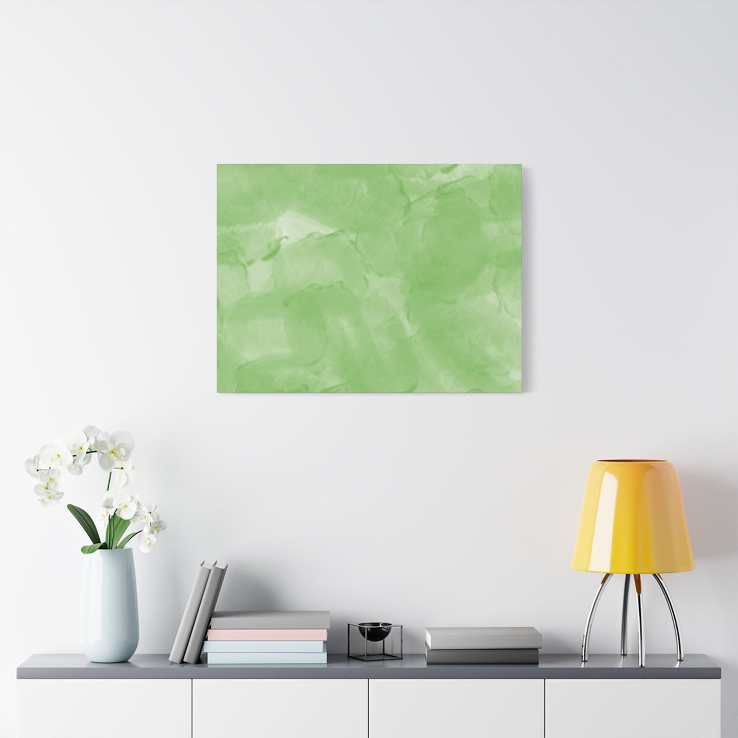 No. 57 Abstract Art "Big light green bubblies" - Home Decor Wall Art