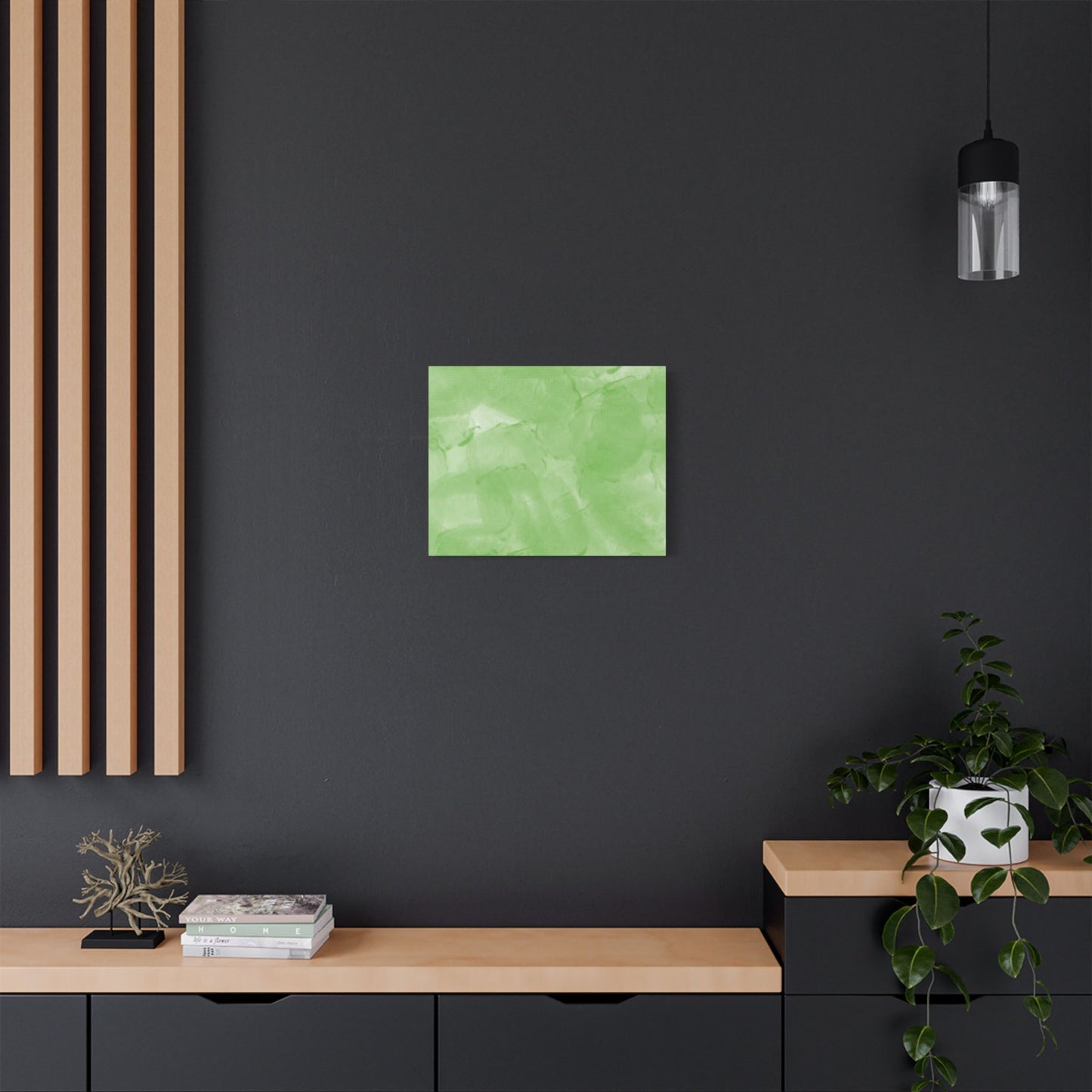 No. 57 Abstract Art "Big light green bubblies" - Home Decor Wall Art