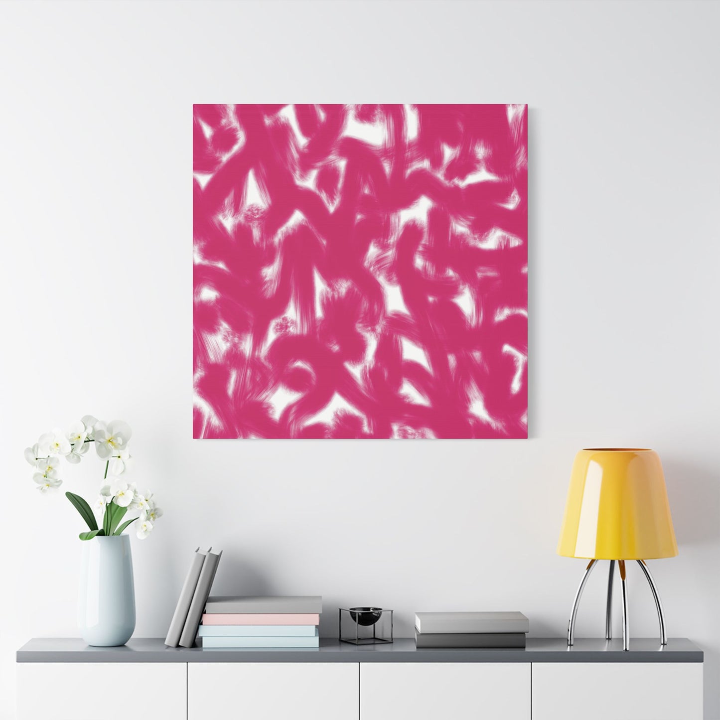 No. 3 Abstract Art - “Hot pink wigglies” - Home Decor Wall Art for Modern Living