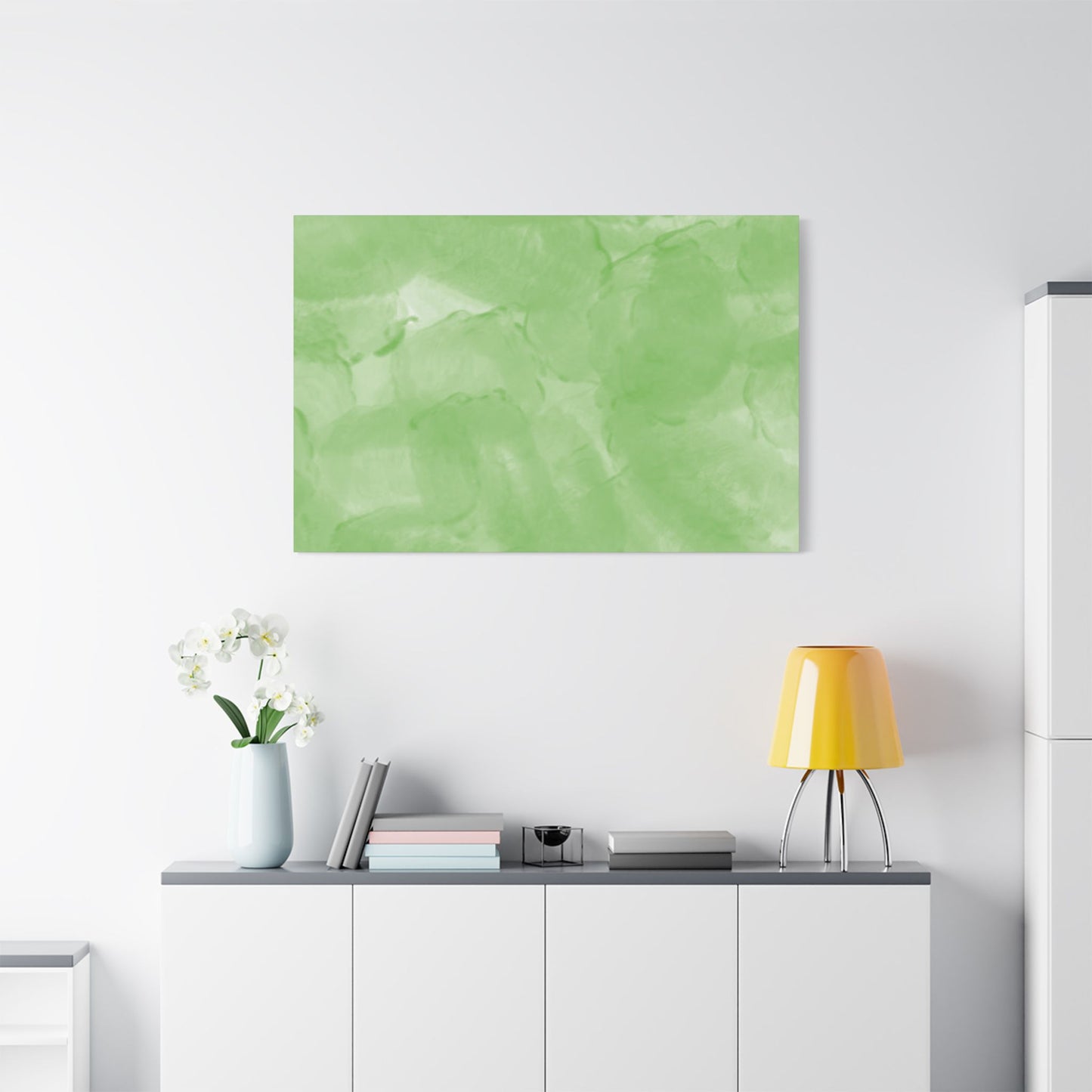No. 57 Abstract Art "Big light green bubblies" - Home Decor Wall Art